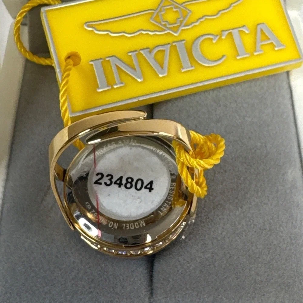 Invicta Angel Ring Watch Womens Gold New Crystal Bezel 234804 Adjustable